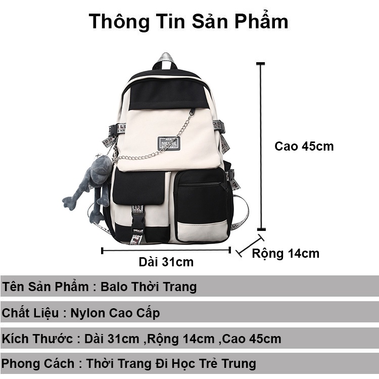 Balo nam nữ đi học ZIMO thời trang dễ thương đựng laptop,cặp đi học nam nữ giá rẻ ulzzang chống nước