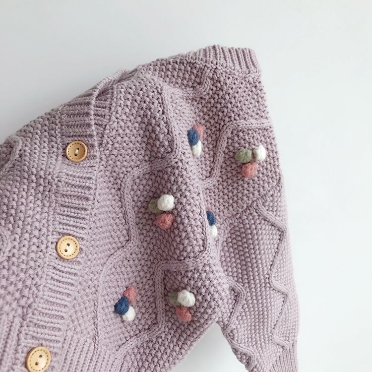 Áo khoác cardigan len cho bé gái