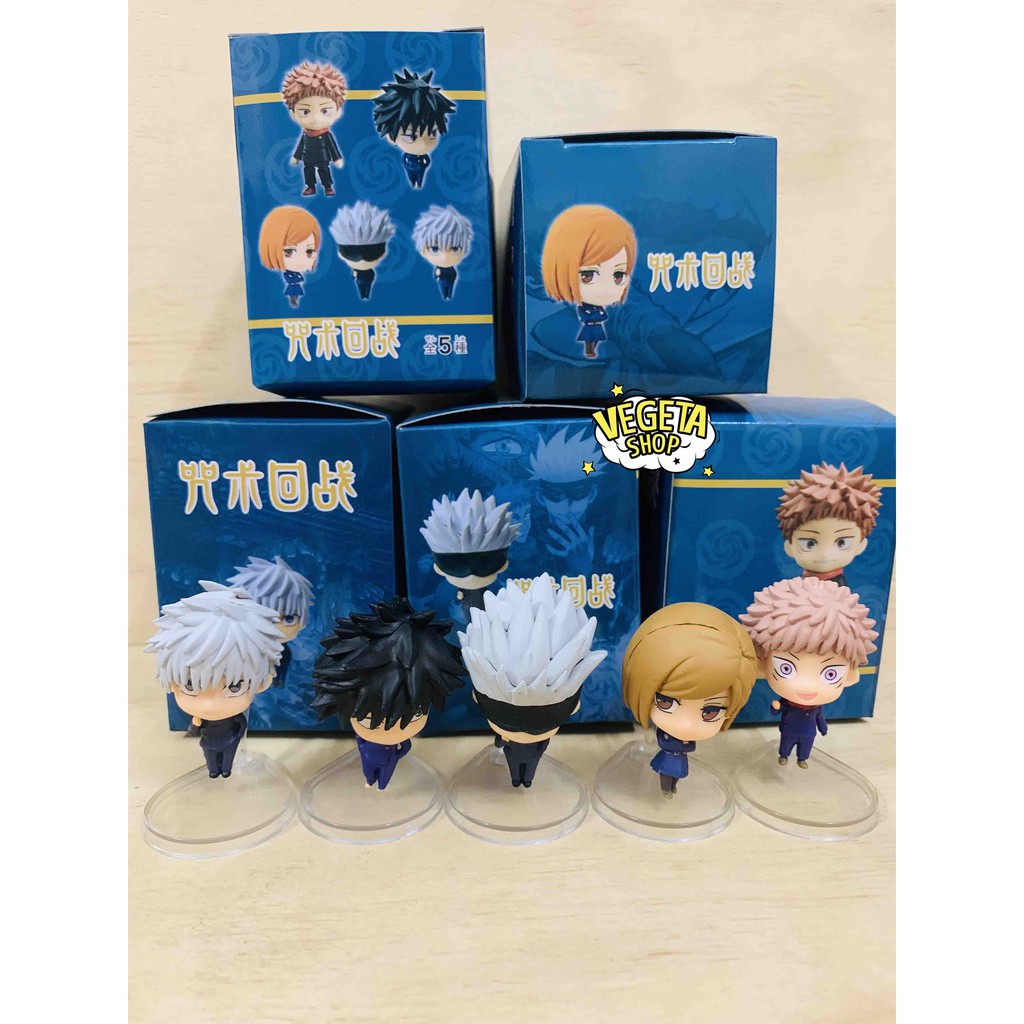 Mô hình Jujutsu Kaisen - Chú thuật hồi chiến - Set 5 nhân vật Itadori Fushiguro Kugisaki Satoru Gojo - Full box- Cao 5cm