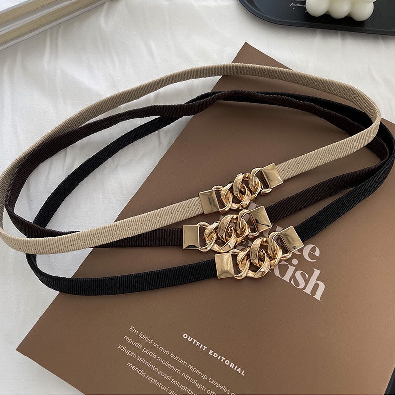 OFF WHITE Thắt Lưng Co Giãn Khóa Kim Loại Thời Trang Dành Cho Nữ