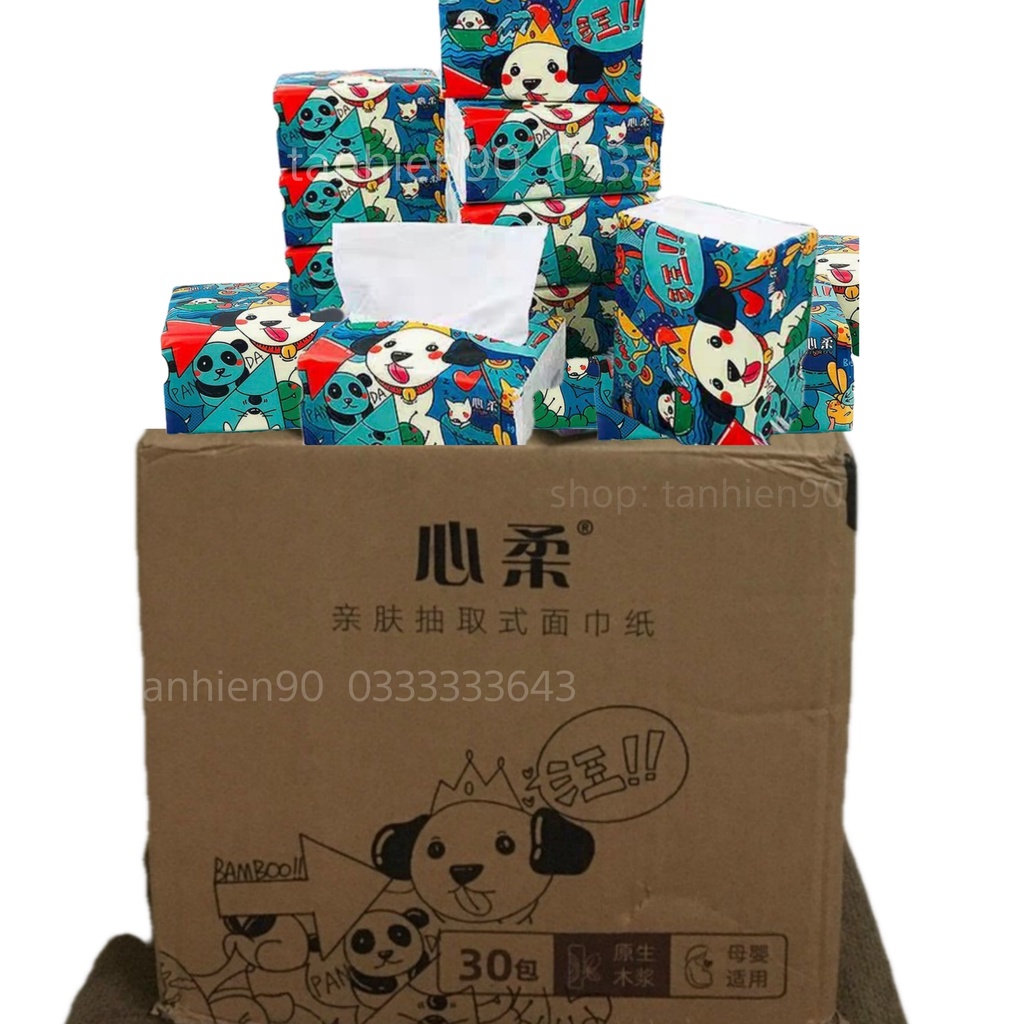 Thùng 30 Gói Giấy Ăn PANDA 4 Lớp Cao Cấp Siêu Dai Nội Địa Trung