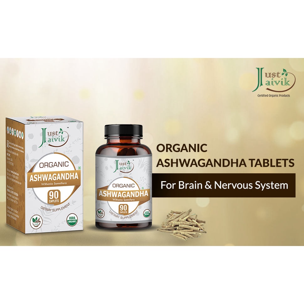 Viên sâm đất tăng cường sức khỏe sinh sản Just Jaivik Ashwagandha
