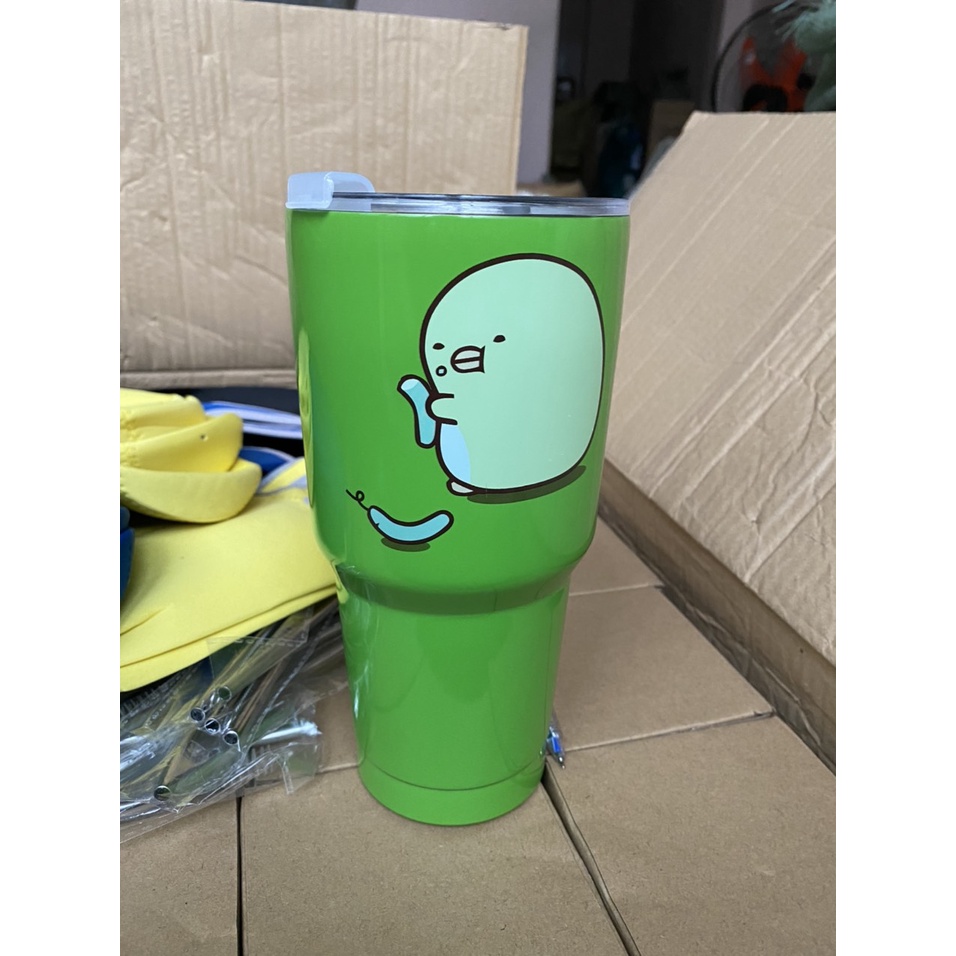 Ly Giữ Nhiệt 900ml  Mẫu Inox Kèm Túi Đựng Và Ống Hút