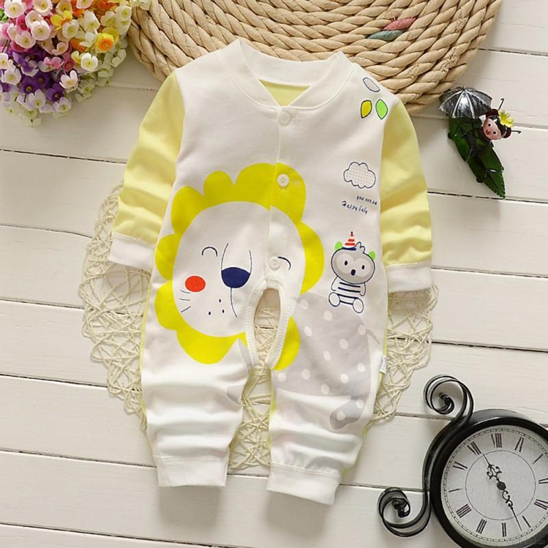 Bộ áo liền quần dài tay in hình động vật đáng yêu dành cho bé trai