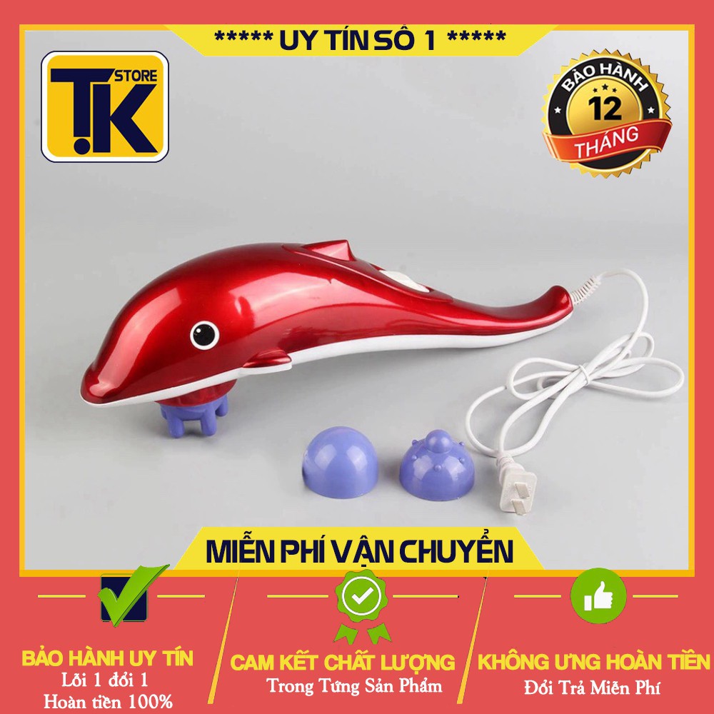 [Hàng Loại 1] Máy Massage Cầm Tay Cá Heo 3 Đầu RF-889 - Bảo Hành 12 Tháng