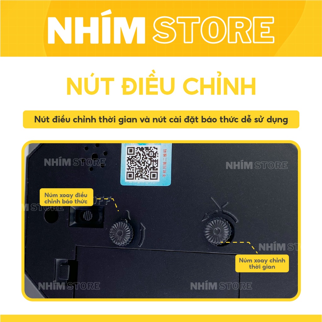 Đồng hồ báo thức để bàn làm việc xoay dọc 180 độ - Đồng hồ Báo thức Nhím Store chuông kêu to giá rẻ