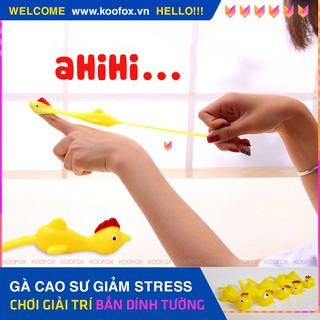 [GIẢM STRESS🤣] Gà Cao Su Mềm Vui Nhộn Cho Người Lớn Và Trẻ Em - Gà Bắn Dính Tường Chất Liệu An Toàn - KOOFOX