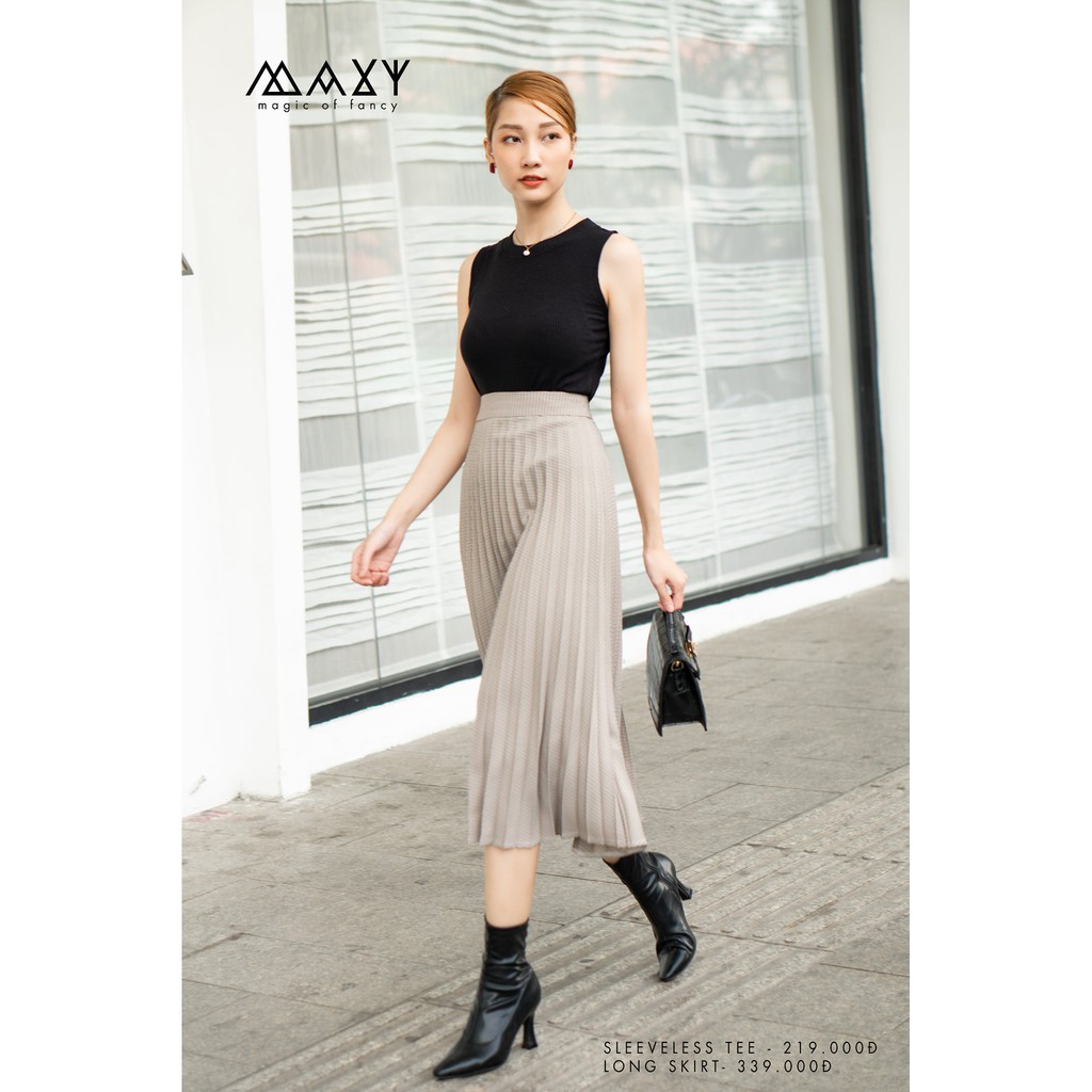 Chân váy dài xếp ly rẻ quạt long pleated skirt Maxy Workshop | BigBuy360 - bigbuy360.vn