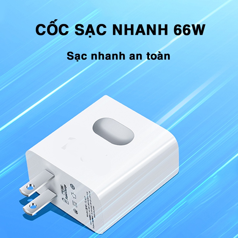 Củ sạc nhanh 66W cho Xiaomi Oppo Vivo Samsung Huawei phòng chống cháy nổ chịu nhiệt cao