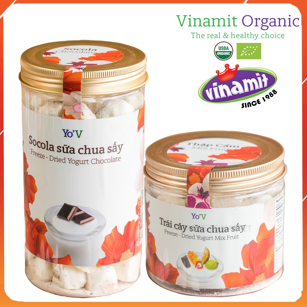 Sữa Chu Cho Bé, Sữa Chua Sấy Khô Giảm Cân Vinamit 60g Đủ Vị, Đồ Ăn Vặt Chất Lượng Xuất Khẩu