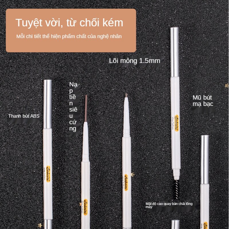 Bút Kẻ Lông Mày Hai Đầu Không Thấm Nước Chống Nhòe Lâu Trôi Tự Nhiên Cho Học Sinh