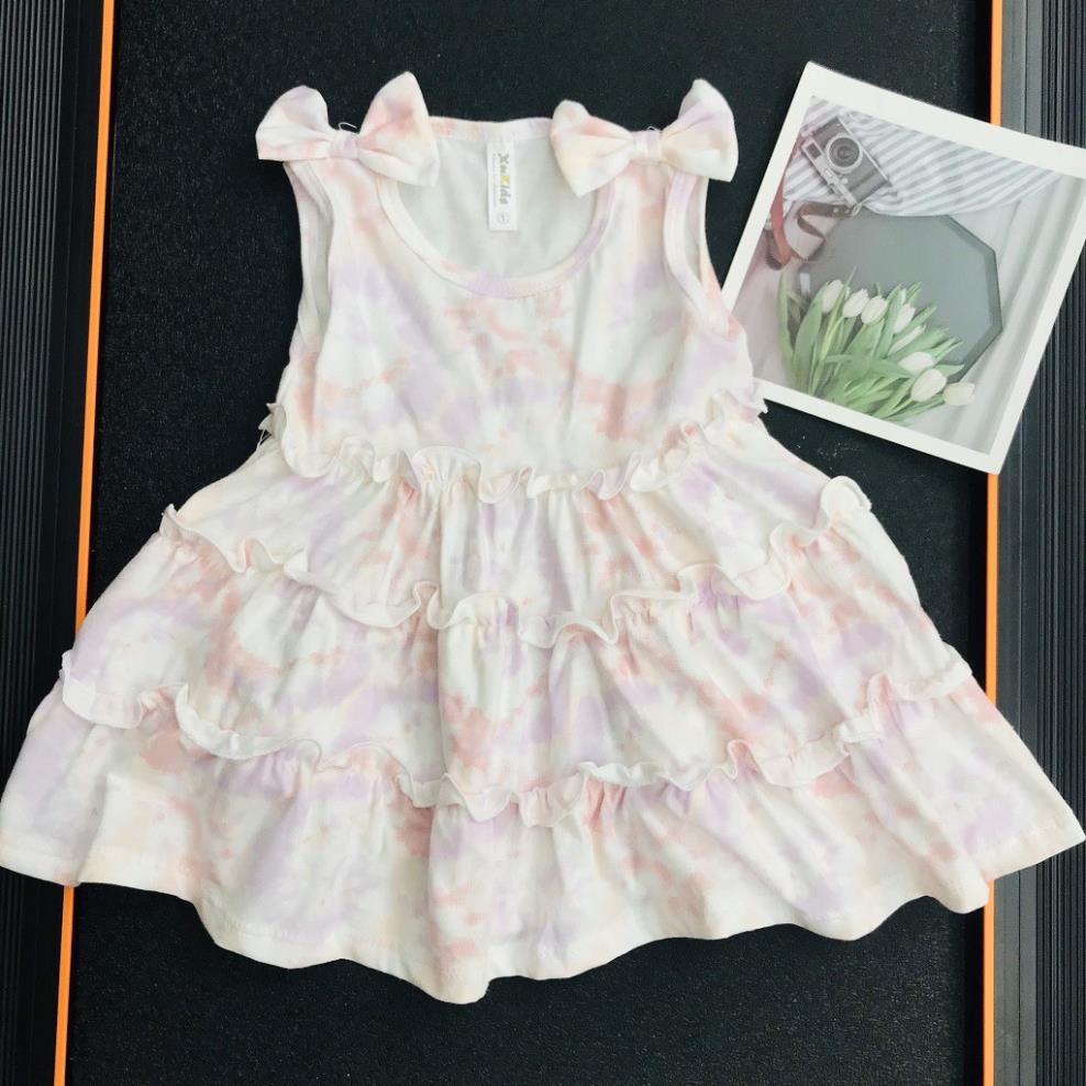 [Siêu Xinh - Hàng Mới Về] Váy Thun Bé Gái, Size 1-7, Hàng Made In Vn, Chất Cotton Xuất Dư Đẹp Viền Bèo Xinh Xắn