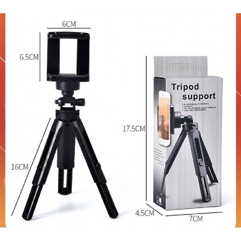 Tripod Support Mini Hỗ Trợ Quay Video Chụp Hình Tiện Lợi Xoay 360