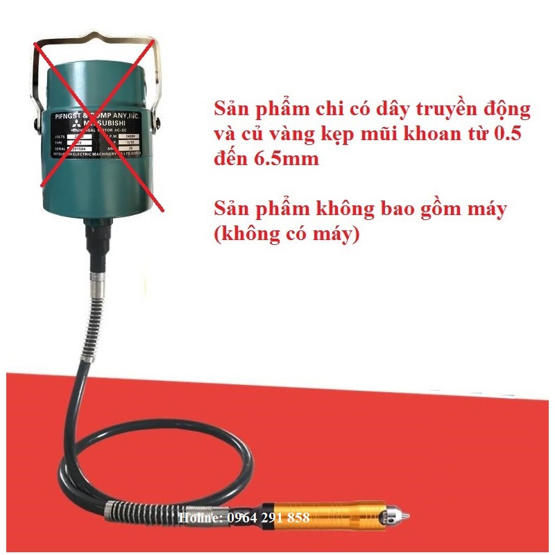 Dây truyền động 8mm cho máy khoan treo đạp chân - dây nối dài máy khoan cốt 8mm KT8