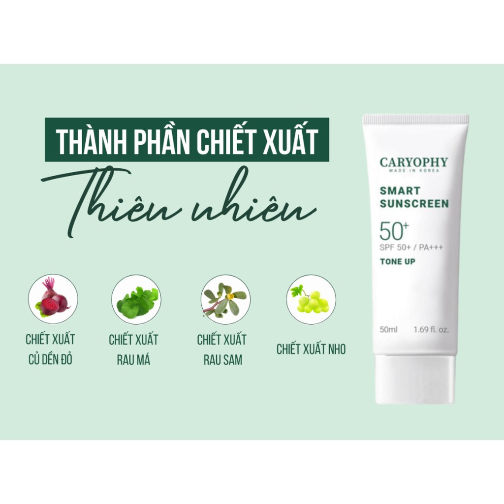 Kem chống nắng thông minh Caryophy Smart Sunscreen Tone Up 50ml