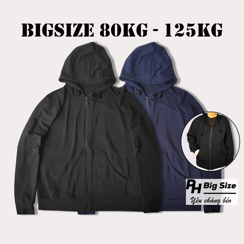 Áo khoác big size 80kg -125kg vải thun nỉ da cá dày dặn đẹp cho người béo | YÊU CHÀNG BÉO | A184
