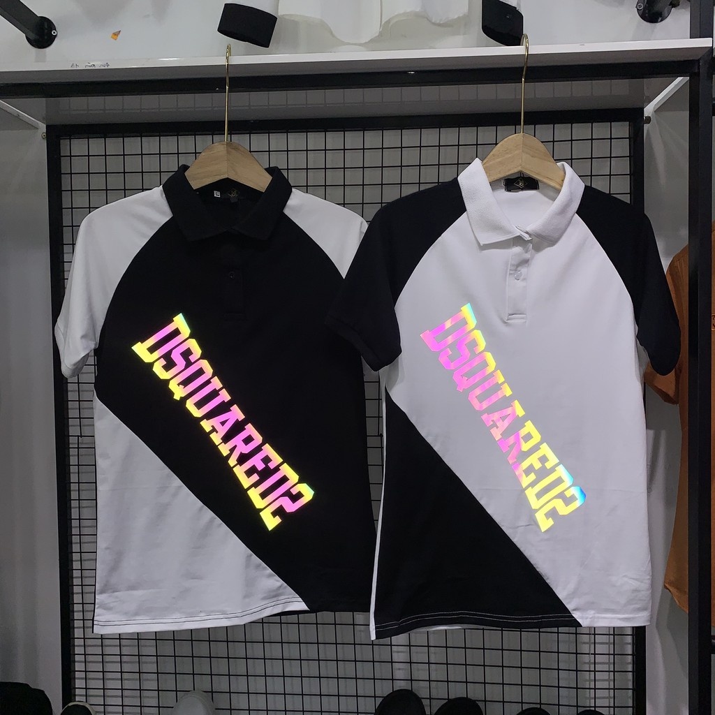 ÁO thun cổ trụ in logo phản quang❤️ [vải cotton 100%] DN01