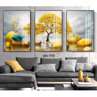 Tranh canvas hươu vàng 40x60x3 giá kèm khung