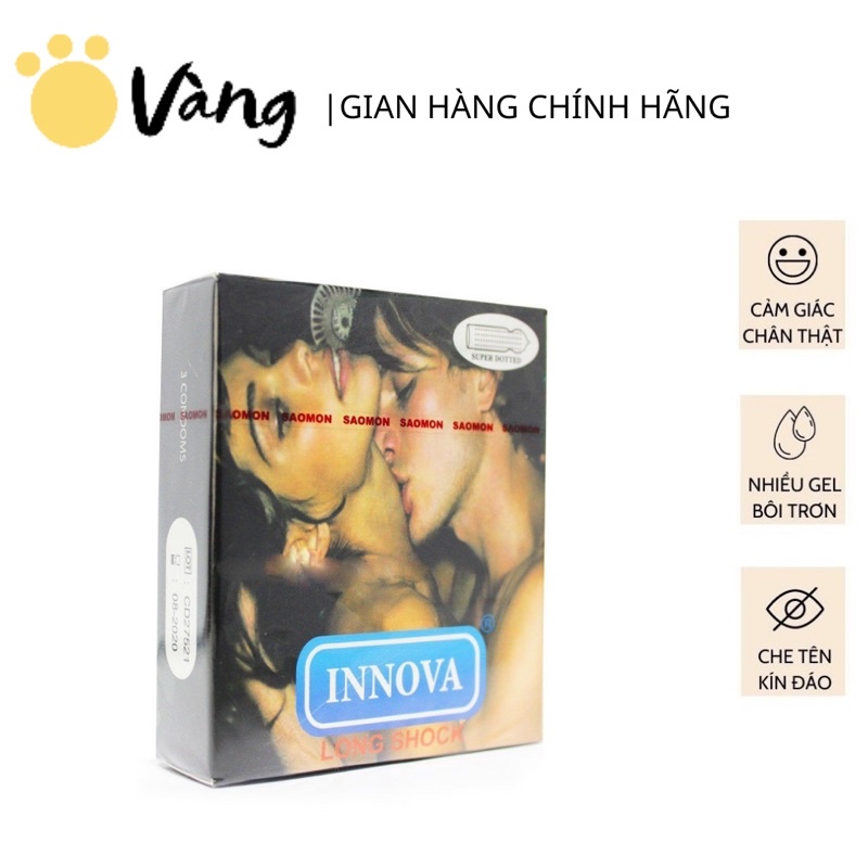 Combo 10 Hộp Bao Cao Su Gân Gai Lớn Kéo Dài Thời Gian Innova 3 cái/Hộp