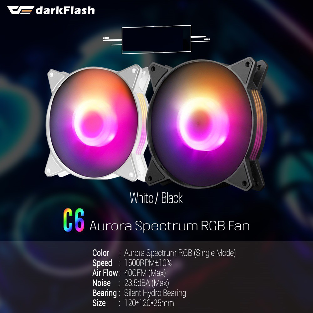 Quạt Rgb Aigo Darkflash C6 Aurora 3fan