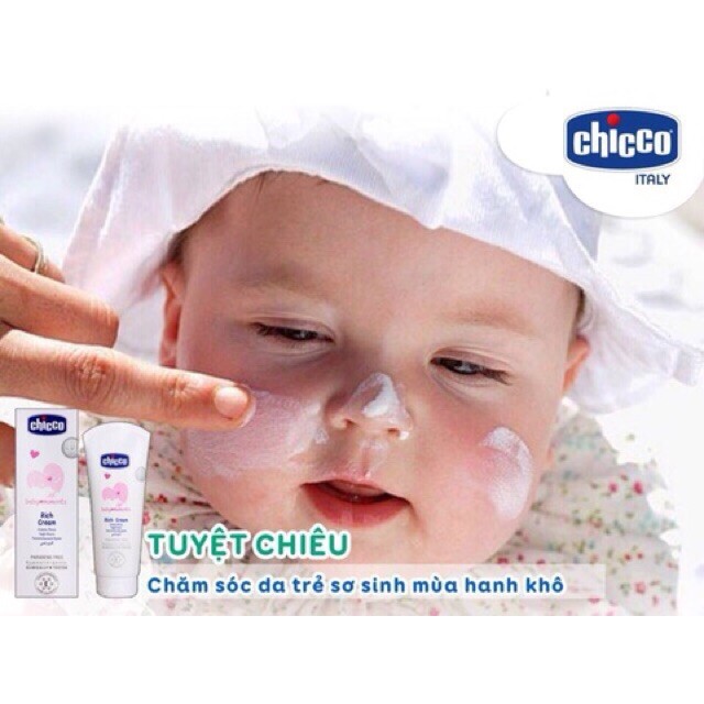 Kem Dưỡng Ẩm Omega & Vitamin E CHICCO 0M+ - Ngăn Ngừa Tình Trạng Khô Nẻ Da - Chai 100ml - Tổng Kho MiềnNam