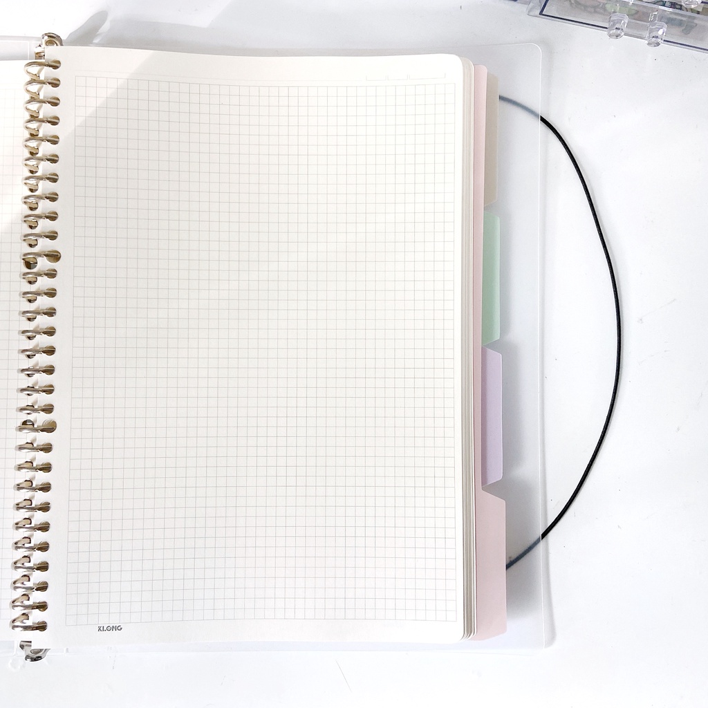 (TẶNG 4 TAB) SỔ CÒNG SIZE A4 30 LỖ GHI CHÉP HỌC TẬP BINDER BULLET JOURNAL SẴN 100 TỜ GIẤY SIÊU DÀY 120 GSM KLONG