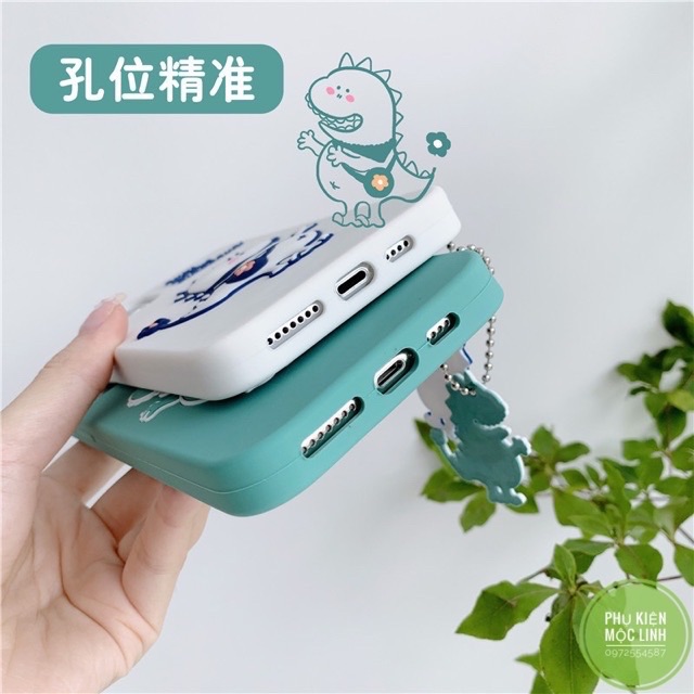 🦕Tặng kèm móc Dragon🦕Ip6plus 7plus 8plus X Xs max 11 / 11 pro / Max Ốp silicon khủng long đuôi hoa chống sốc