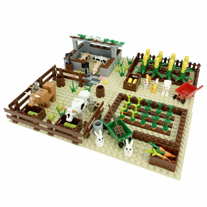 Lắp Ráp Lego Non, Lego Moc Chủ Đề Trang Trại, Phụ Kiện Cây Cỏ Hoa Lá