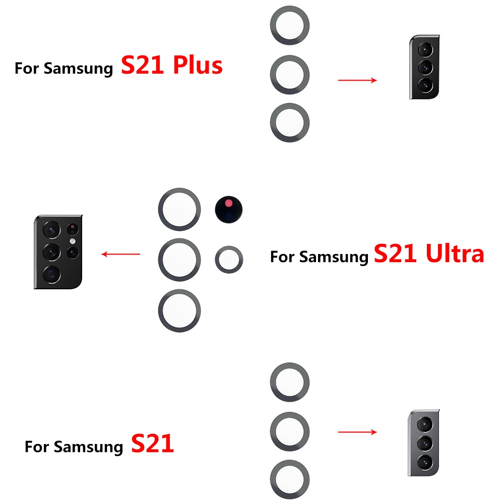 Set 5 Thấu Kính Camera Sau Cho Điện Thoại Samsung A32 A52 A72 A82 S21 Plus S21 Ultra