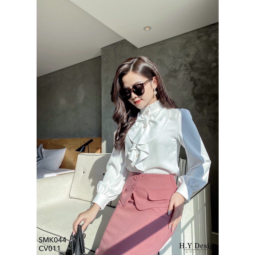 Chân váy vạt tròn cách điệu - Hồng ( CV011)