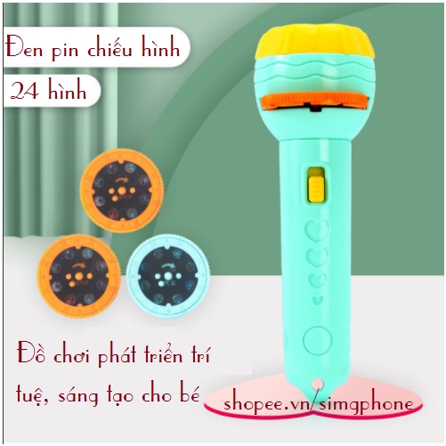 Đồ chơi đèn pin chiếu hình cho bé với 24 hình ảnh ngộ nghĩnh, vui nhộn phát triển trí tuệ cho bé