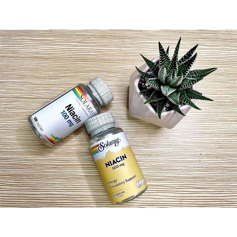 Viên Niacin 100mg  & 500mg SOLARAY ngừa mụn