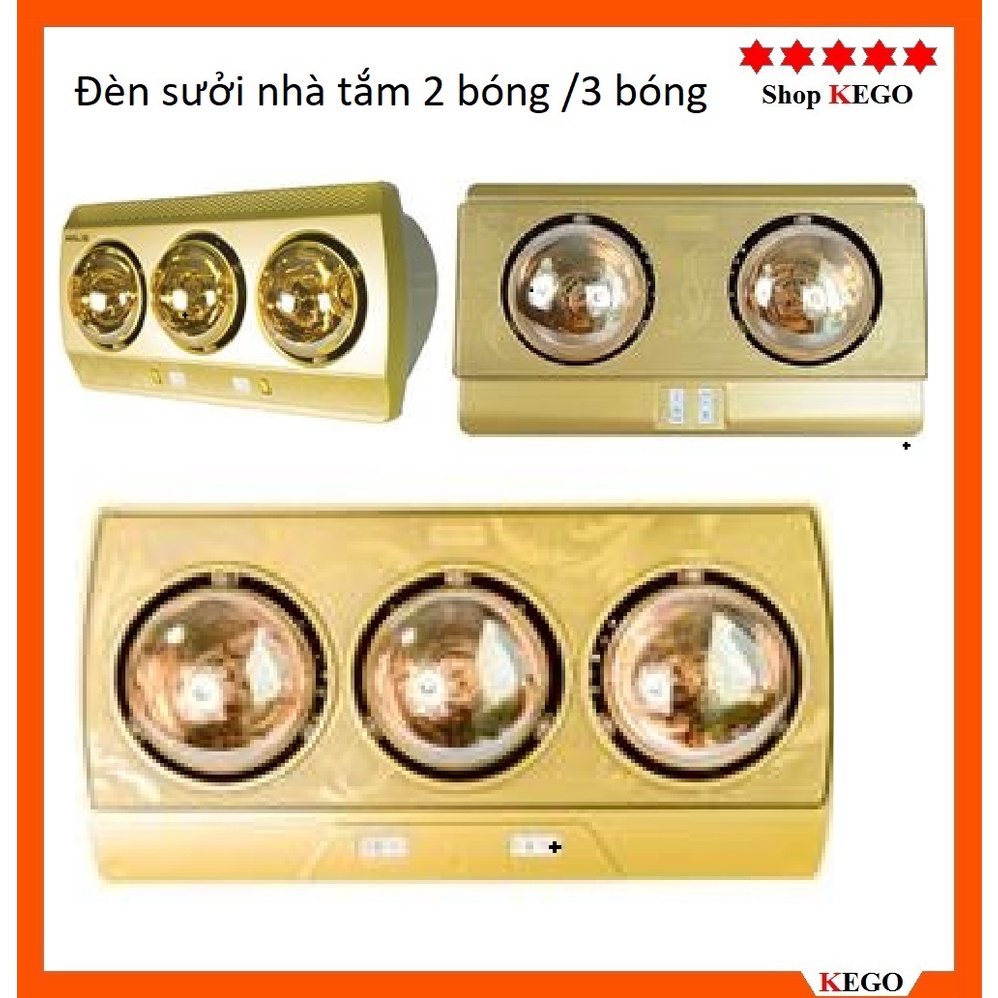 Đèn sưởi nhà tắm 2 bóng /3 bóng Điều chỉnh từng bóng tiện lợi chất lượng cao