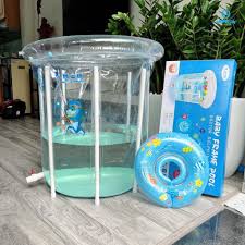 {Tặng kèm bóng) Bể bơi thành cao Doctor Dolphin kích thước 80x80cm bộ đầy đủ cho bé, tăng khả năng vận động