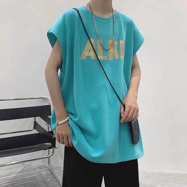 Áo Thun Sát Nách Dáng Rộng Phong Cách Hong Kong Thời Trang Mùa Hè Cho Nam Có 4 Màu Size M-3XL