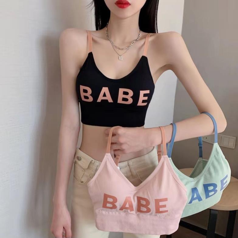 Áo Nữ Bra 2 Dây Mẫu Mới Siêu Xinh Chữ BABE
