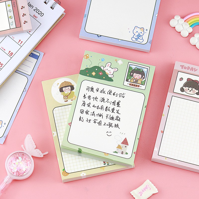 Set 80 tờ giấy note cô gái dễ thương