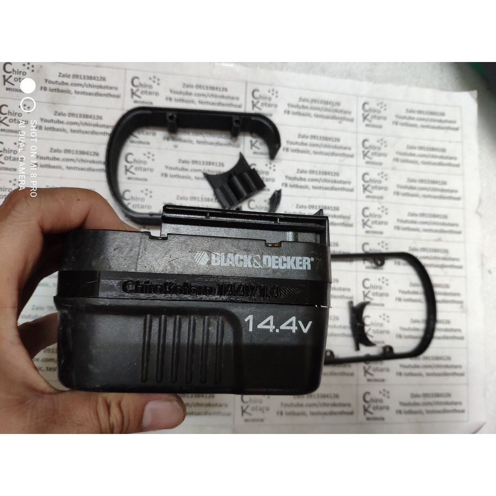 Miếng chèn nâng cao cho vỏ pin máy Black Decker 12V 14V độ sang pin li-ion - New