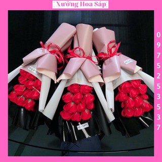 Hoa hồng sáp bó 11 bông sang chảnh hoa sáp 3 lớp hàn quốc