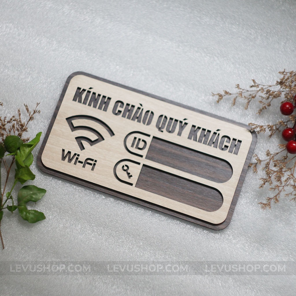 Bảng ghi thông tin wifi LEVU TW02 trang trí cho quán cà phê trà sữa hiện đại