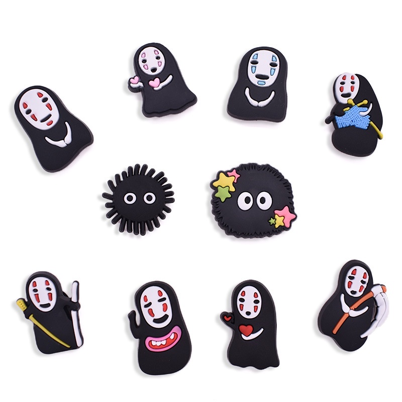 Phụ Kiện Trang Trí Giày / Dây Đeo Cổ Tay Bằng Cao Su PVC Mềm Họa Tiết Hoạt Hình Spirited Away Dễ Thương