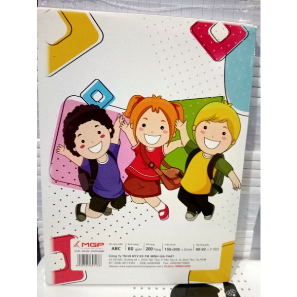 Combo 5 Tập MGP 200 trang, 4 ô ly, 5 ô ly, định lượng: 80gsm, khổ 205x155cm  - KhuBa Shop