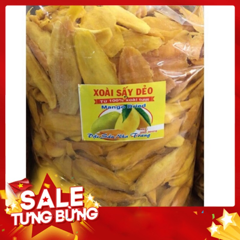 1kg xoài sấy dẻo ngọt dịu 98% không sơ và dẻo ngon - (Tuỳ lúc miếng to/nhỏ khác nhau)