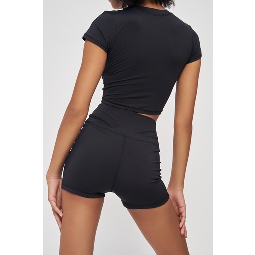 Áo tay ngắn vải thun lạnh, là min - BLACK ACTIVE TOP