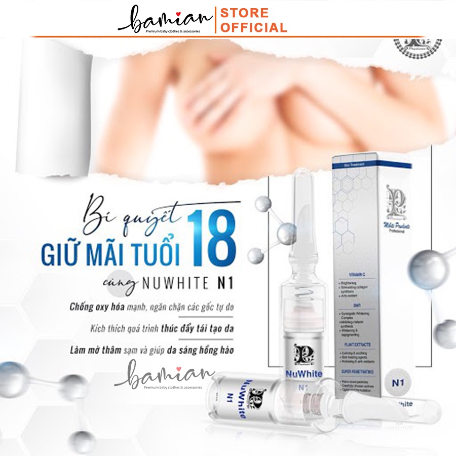 Kem làm hồng nhũ hoa NuWhite N1 Mibiti Prudente Professional lọ 15ml và 5ml