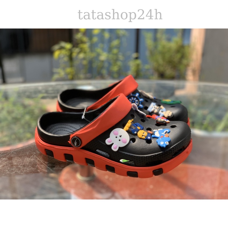 Dép Cross Unisex Tặng sticker - Dép nhựa đi mưa siêu nhẹ nam nữ 7 màu, (Form nhỏ)-SL013
