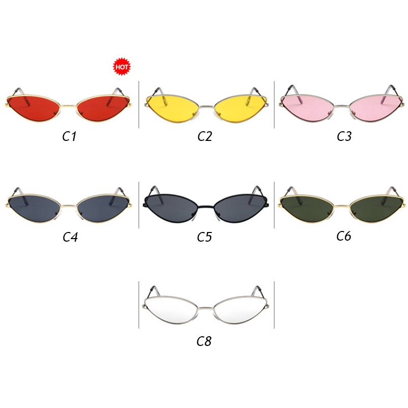 Kính Mát Mắt Mèo Gọng Kim Loại Phong Cách Hàn Quốc