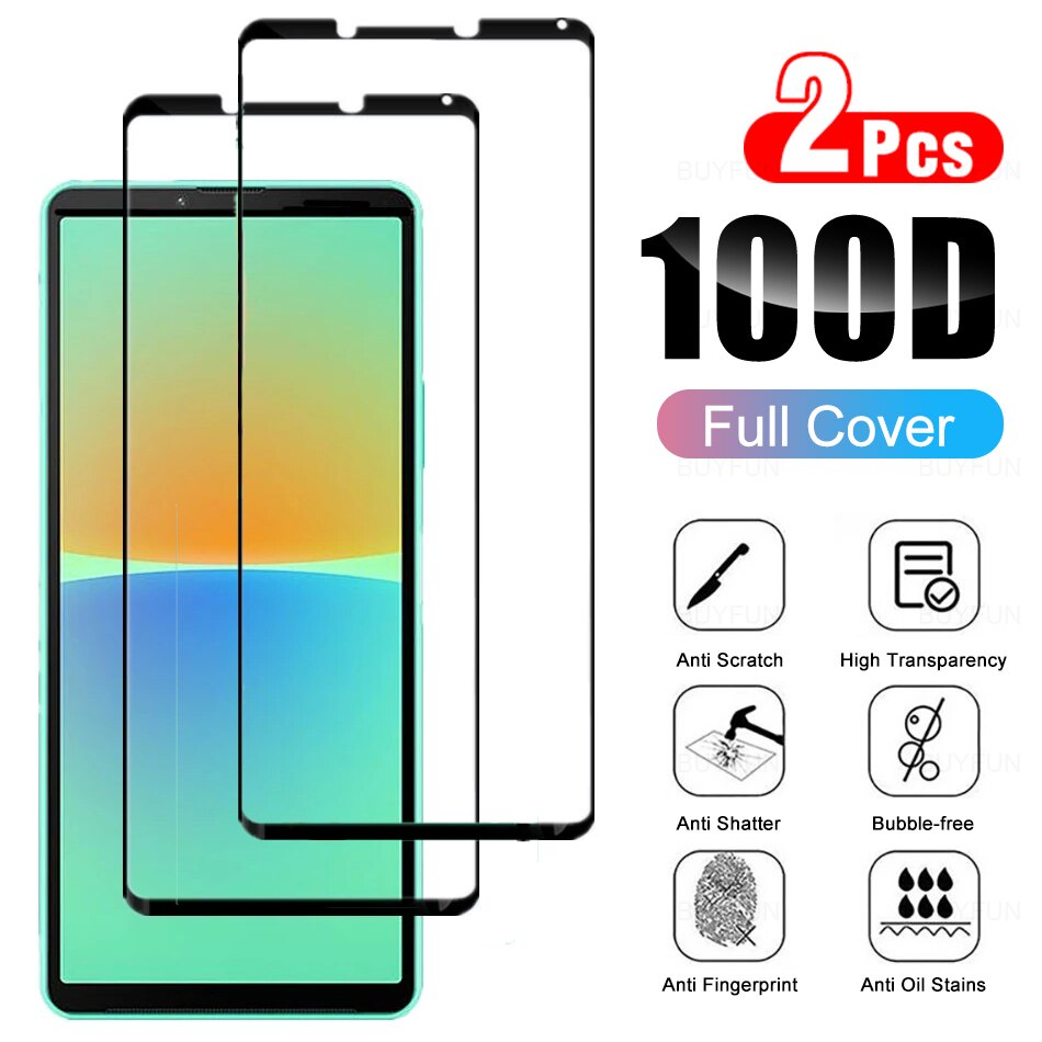 2 Kính Cường Lực Toàn Màn Hình Cho Điện Thoại Sony Xperia 1 10 Xperia 1 10 II III IV