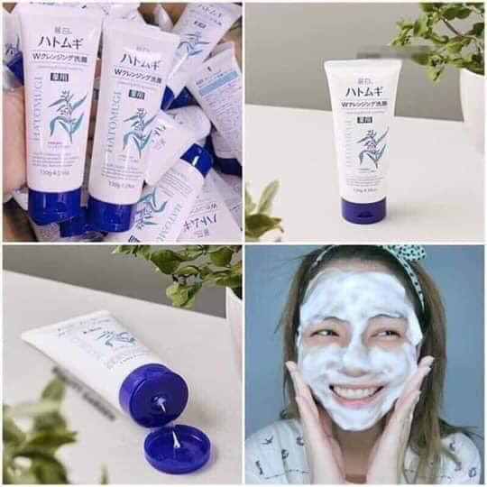 (NPP chính hãng) Sữa rửa mặt trắng da hạt ý dĩ Hatomugi Moisturizing &amp; facial washing
