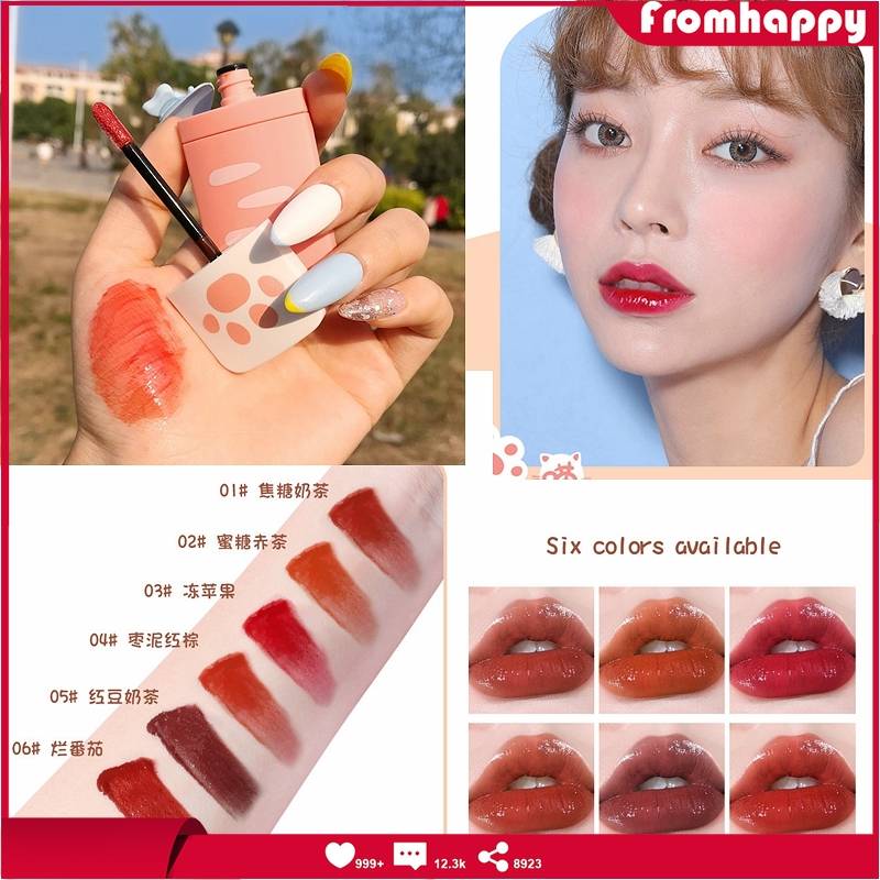(Hàng Mới Về) Set Son Môi Dưỡng Ẩm Không Thấm Nước Thiết Kế Hình Chân Mèo Phong Cách Hàn Quốc Sheloves | BigBuy360 - bigbuy360.vn